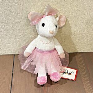 NEW  Douglas #669 PETUNIA The Ballerina Mouse 10" Plushie White Pink Tutu Beanie